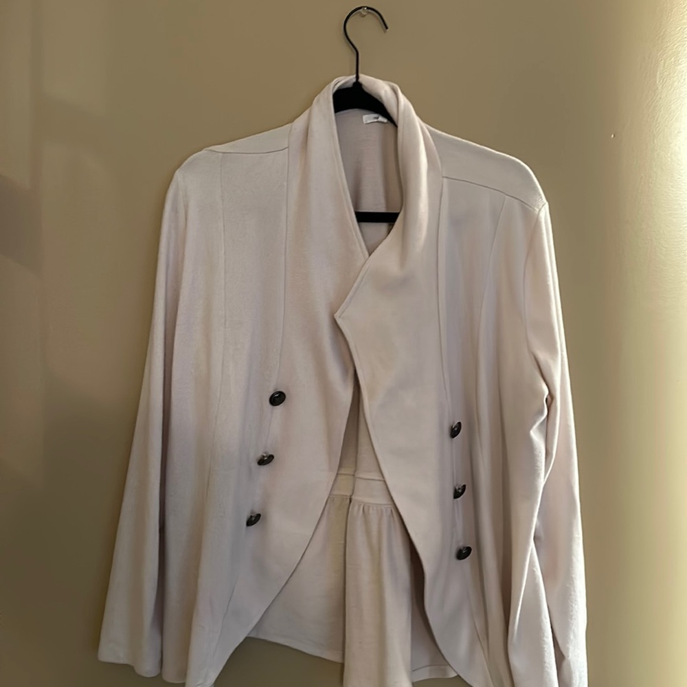 Cream, sweater, blazer